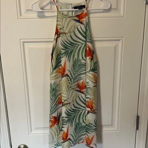 Tropical Print Halter Dress